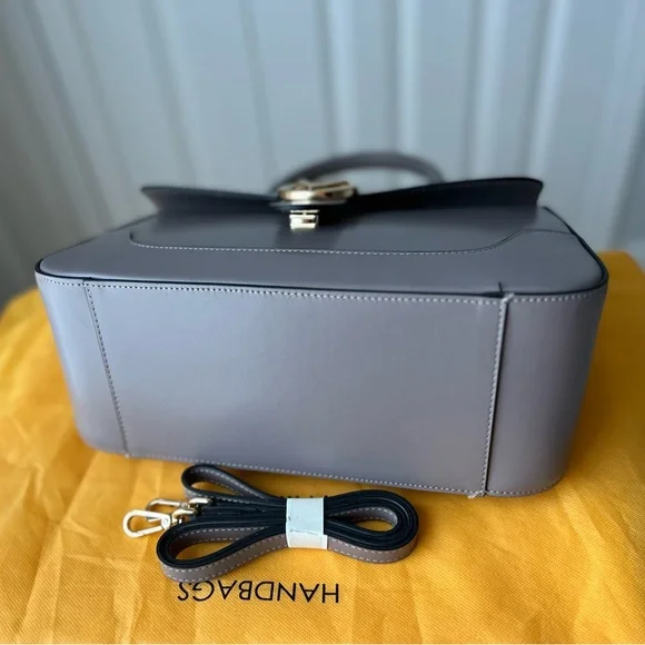 Valentino V Leather Satchel Handbag Purse Beige/Taupe Gaelle by Mario Valentino - Picture 6 of 11